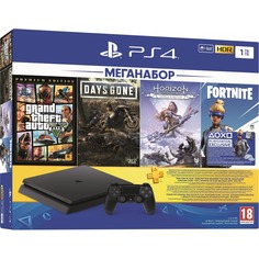 Игровая приставка Sony PlayStation 4 1 TB (CUH-7208B) + DG/GTA V/HZD/FT/3 месяца PS Plus