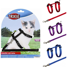 Шлейка и поводок для котят TRIXIE Kitten Harness 19-31 см В ассортименте