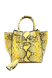 Желтая кожаная сумка с тиснением под змею Ermanno Scervino
