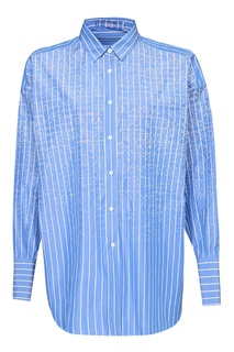 Голубая рубашка с кристальной отделкой Ermanno Scervino