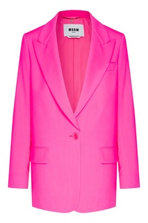 Однобортный жакет цвета фуксии Msgm