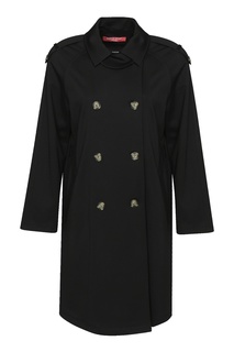 Черный пальто из вискозы Marina Rinaldi