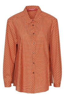 Оранжевая рубашка с геометричным узором Marina Rinaldi