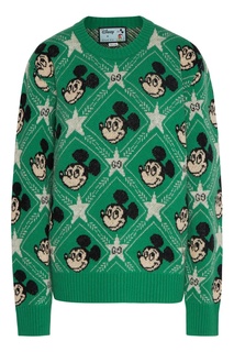 Зеленый джемпер с узором Disney x Gucci
