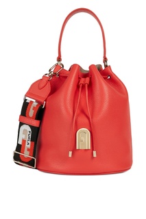 Кораллово-красная сумка Furla Sleek из кожи