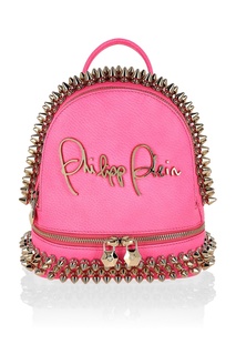 Розовый рюкзак с золотистой фурнитурой Philipp Plein