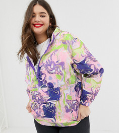 Непромокаемая куртка без застежки с мраморным принтом ASOS DESIGN-Мульти