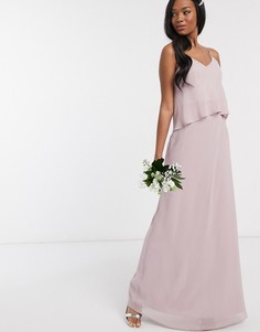 Шифоновое платье‑комбинация макси с верхним слоем Maids to Measure bridesmaid-Серый