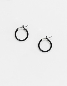 Черные серьги-кольца Icon Brand-Черный