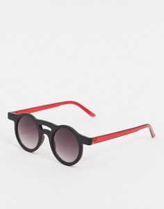 Круглые солнцезащитные очки черного/красного цвета Jeepers Peepers-Черный