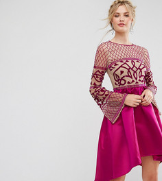 Платье миди с асимметричной юбкой Maya Tall-Розовый