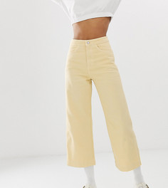 Пастельно-желтые широкие джинсы до щиколотки из органического хлопка Weekday-Желтый