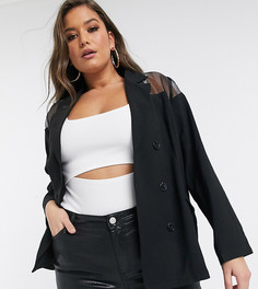 Черный блейзер с полупрозрачными вставками Unique 21 Hero