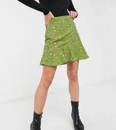 Юбка с цветочным принтом Fashion Union Petite-Зеленый цвет