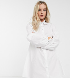 Платье-рубашка с объемными рукавами Fashion Union Petite-Белый