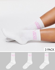 Набор из 3 пар носков с логотипом (белые/ розовые) Vans Classic-Белый