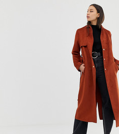 Макинтош из искусственной замши ASOS DESIGN Tall-Коричневый