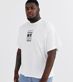 Oversize-футболка с принтом ASOS DESIGN Plus-Белый