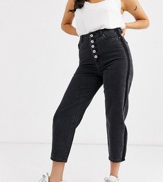 Черные джинсы в винтажном стиле на пуговицах Only Petite-Черный