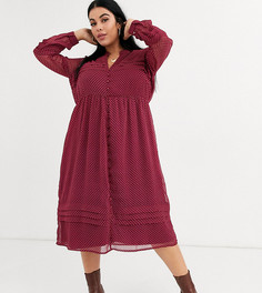 Платье миди на пуговицах с принтом Junarose-Мульти