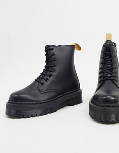 Черные ботинки из искусственной кожи на платформе Dr Martens-Черный цвет