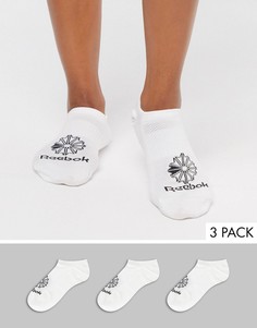 Набор из 3 пар белых носков-невидимок Reebok Classic Foundation-Белый