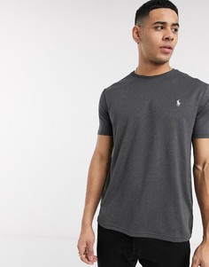Темно-серая меланжевая футболка с логотипом Polo Ralph Lauren Рerformance-Серый