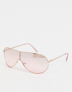 Солнцезащитные очки-авиаторы в оправе цвета розового золота Missguided-Золотой