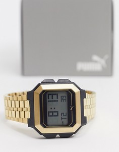 Золотистые цифровые часы Puma Remix P5016-Золотой
