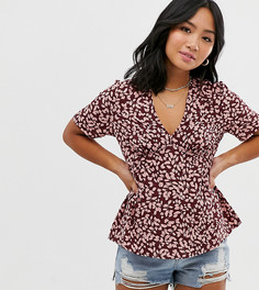 Блузка с вырезом сердечком и цветочным принтом Vero Moda Petite-Многоцветный