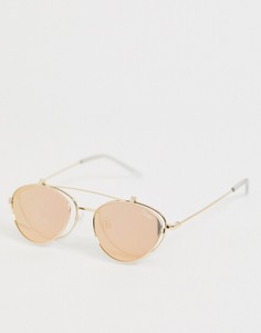 Овальные солнцезащитные очки Quay Elle-Золотой