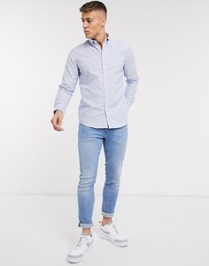 Голубая рубашка в вертикальную полоску Esprit-Синий