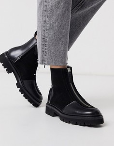 Черные походные ботинки из искусственной кожи с подкладкой из искусственного меха и молниями Grenson-Черный цвет