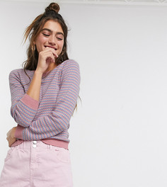 Розовый джемпер с узором зигзаг Monki