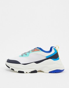 Белые кроссовки с контрастными вставками и толстой подошвой ASOS DESIGN-Белый