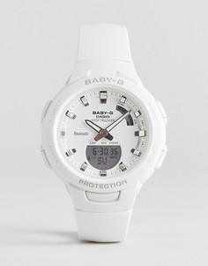 Белые сликоновые часы с трекером шагов Casio Baby G-Белый
