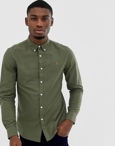 Зеленая приталенная оксфордская рубашка Farah Brewer-Зеленый