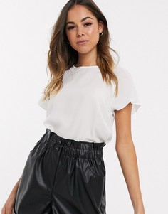 Белая футболка с рукавами клеш New Look-Черный