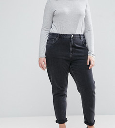 Черные выбеленные джинсы в винтажном стиле с завышенной талией ASOS DESIGN Curve Farleigh-Черный