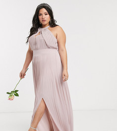 Эксклюзивное розовое платье макси TFNC Plus bridesmaid-Розовый цвет