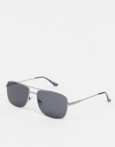 Квадратные солнцезащитные очки в черной оправе Jeepers Peepers-Серый