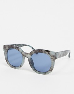 Круглые солнцезащитные очки с мраморным принтом Jeepers Peepers-Синий