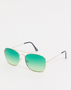 Квадратные солнцезащитные очки с зелеными стеклами Jeepers Peepers-Зеленый