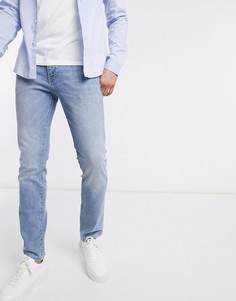 Зауженные эластичные джинсы из органического хлопка Selected Homme-Голубой