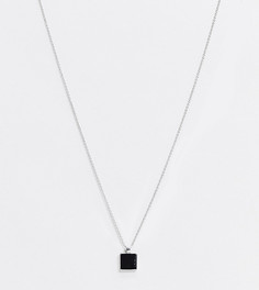 Серебряное ожерелье с черным камнем DesignB-Серебряный