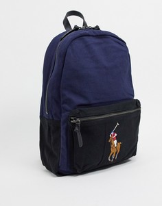 Темно-синий рюкзак с контрастным логотипом Polo Ralph Lauren-Черный