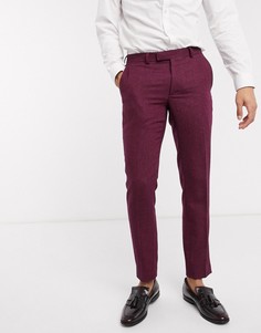 Темно-бордовые узкие брюки Moss London-Красный
