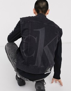 Черный джинсовый жилет oversized Calvin Klein Jeans CK1 Capsule