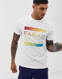 Белая футболка с принтом Farah Sport-Белый
