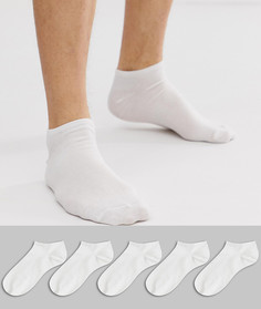 Набор из 5 пар белых спортивных носков New Look-Белый